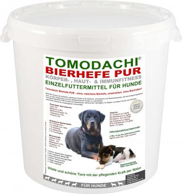 Tomodachi reine Bierhefe, unextrahiert ohne Biertreber für Stoffwechsel, Verdauung, Immunsystem, Haut und Fell bei Katzen und Hunden.