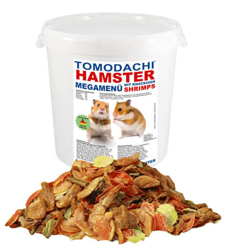 Tomodachi MegaMenü Komplettnahrung für den Hamster mit Süßwassergarnelen, beliebt, lecker, frisch und sehr gesund