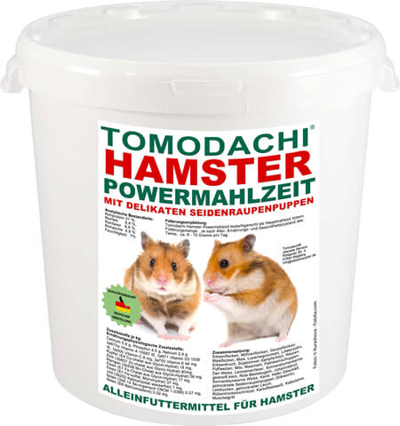 Tomodachi Powermahlzeit Hamsterfuttermischung mit Seidenraupenpuppen, beliebt, lecker, frisch und sehr gesund